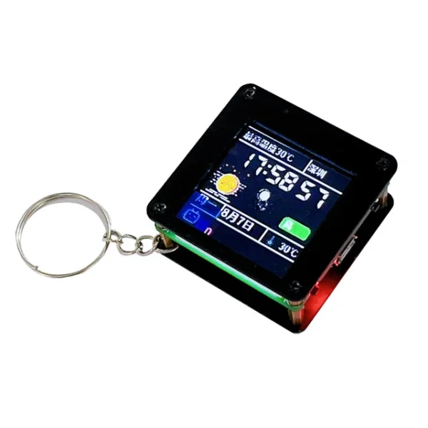 ESP32 C3 1.44inch LCD Desktop trinket Mini TV Portable Pendant LVGL Weather Station GIF Animation & Photo Albums