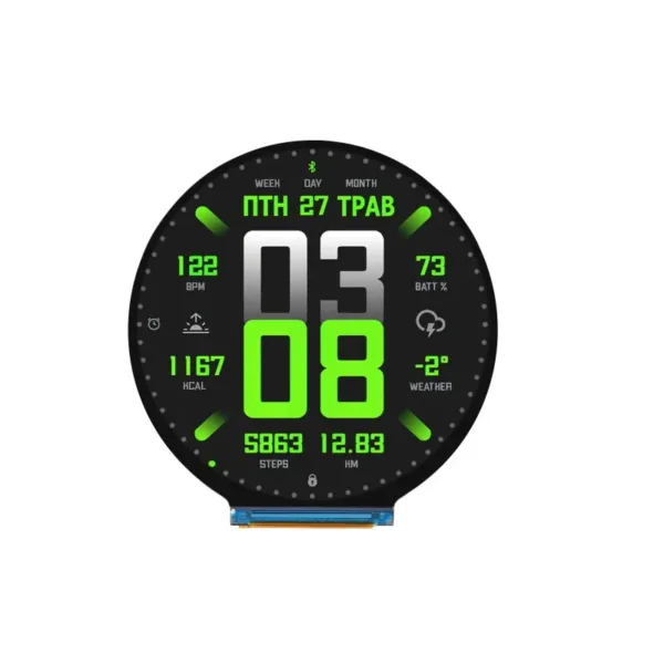 ESP32-S3 2.8inch Round Display Development Board, 480×480, 32-bit LX7 Dual-core Processor, Options For Touch Function