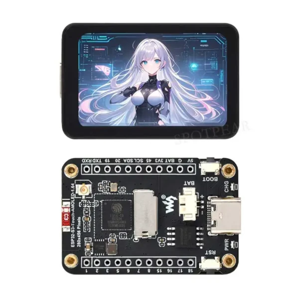 ESP32 S3 Development Board 1.64inch AMOLED Display 1.64 inch TouchScreen For Arduino LVGL With SD-Port/ QMI8658C 6-Axis Sensor