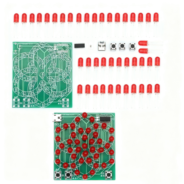 DIY Electronic Kit Multi Style Pattern Electronic Windmill Flowing Water Light 43 LED 5V Fun Soldering Component Training Suite