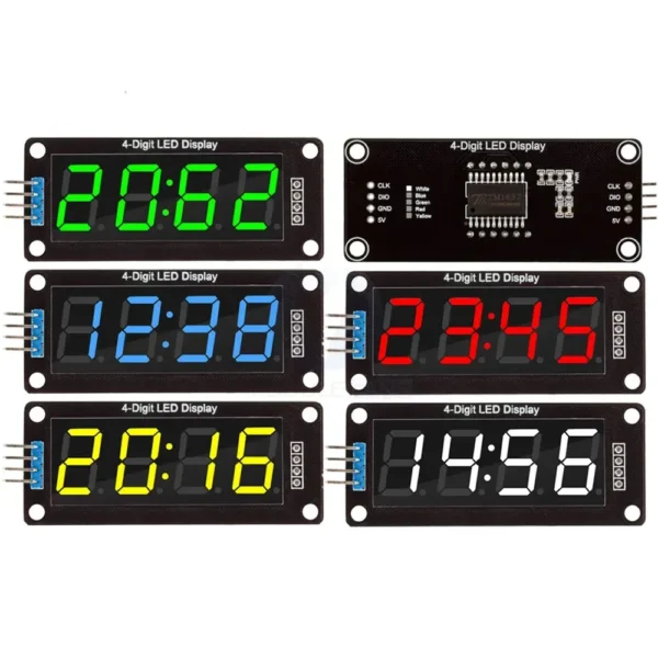 HT16K33 LED Display Module for Arduino 4 Digit 7 Segment 0.56 inch Time Clock Indicator Tube Module Red Blue Green Yellow White