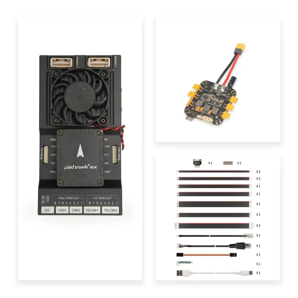 HolyBro Pixhawk RPi CM4 - Baseboard with Pixhawk 6X (ICM-45686) Flight Controller PM03D (5)-1783914874
