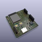 ESP32S Presence Radar R1.2 female-socket mainboard — KiCad 3D render